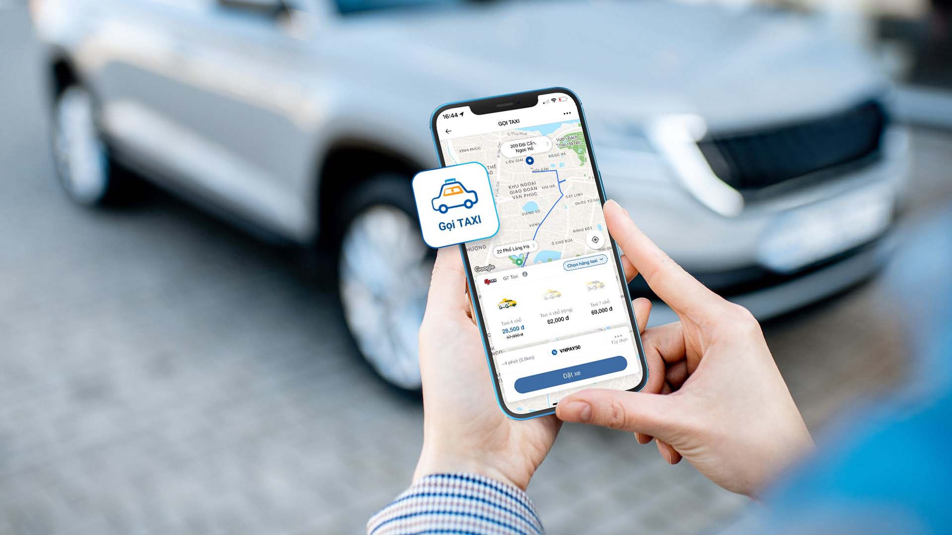 gọi taxi an toàn bằng ứng dụng ngân hàng